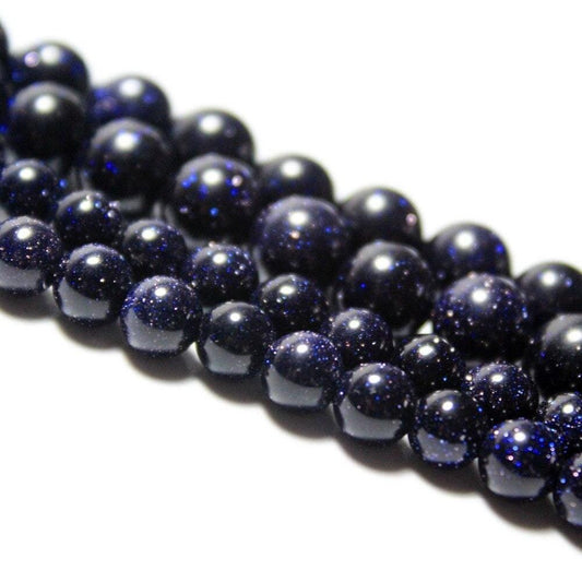 Blue Sandstone Grade AAA Round Beads 2-12mm, Full 15.5" Strand 