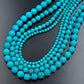 Blue Turquoise Beads, 4mm 6mm 8mm 10mm 12mm Gemstone Beads, Stone Spacer Round Natural Beads, 15''5 strand 