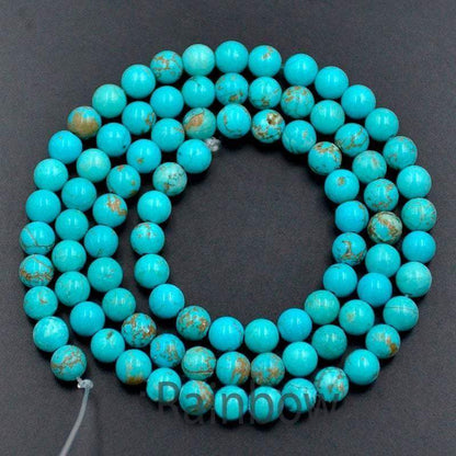 Blue Turquoise Beads, 4mm 6mm 8mm 10mm 12mm Gemstone Beads, Stone Spacer Round Natural Beads, 15''5 strand 