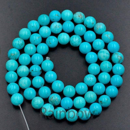 Blue Turquoise Beads, 4mm 6mm 8mm 10mm 12mm Gemstone Beads, Stone Spacer Round Natural Beads, 15''5 strand 