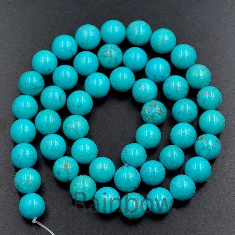 Blue Turquoise Beads, 4mm 6mm 8mm 10mm 12mm Gemstone Beads, Stone Spacer Round Natural Beads, 15''5 strand 
