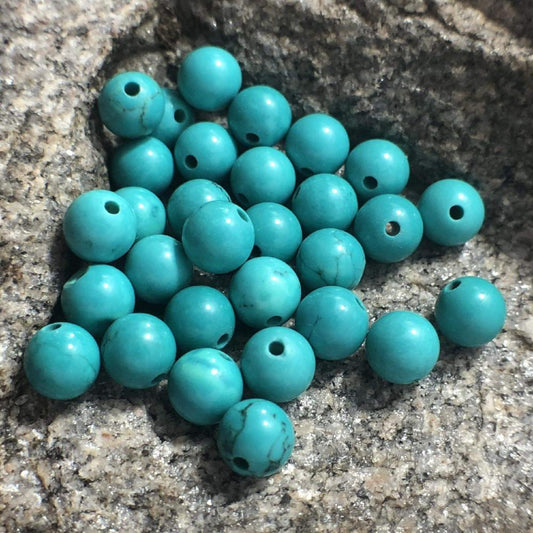 Blue Turquoise beads, Wholesale Gemstone Beads, Round Natural Stone Jewelry Beads, 4mm 6mm 8mm 10mm 12mm 5-200pcs 