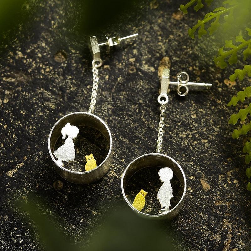 Boy and Girl Meets Cat Earring 