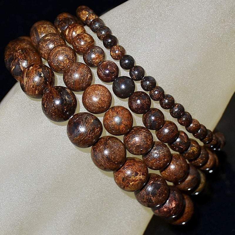 Bronzite gemstone stretch bracelet, 4-12mm