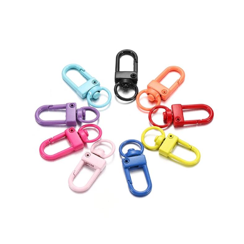 Buckle Key Ring Clasps, Mixed Color 