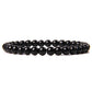 Black Agate (Onyx) Gemstone Stretch Bracelet , 4-12mm
