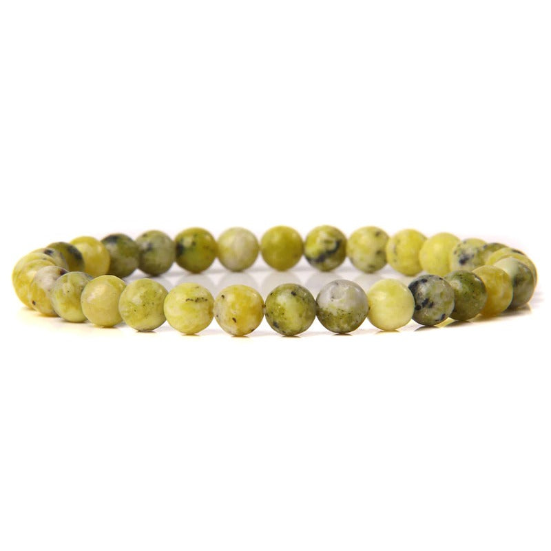 Yellow turquoise gemstone stretch bracelet, 4-12mm