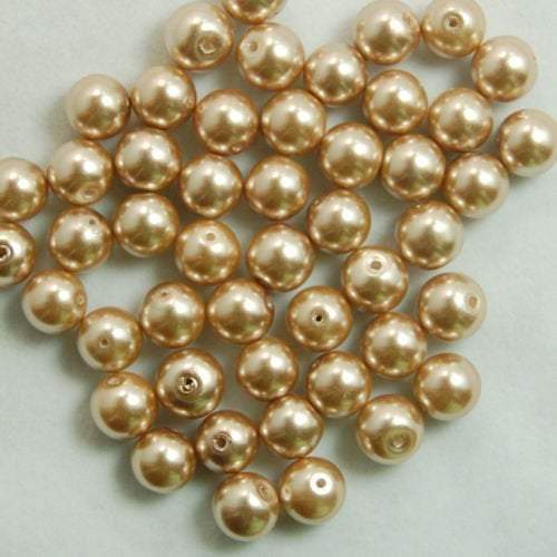 Champagne Czech Glass Pearl Round Beads, 100pcs - 3mm 4mm 6mm 8mm 10mm 12mm 14mm, Opaqu loose beads For jewelry making and beading 