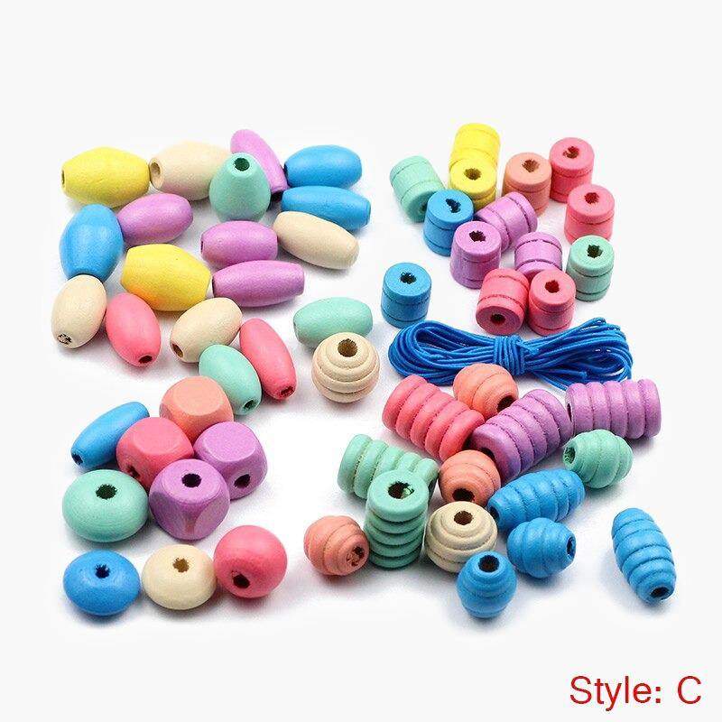 Mixed colour large wooden beads