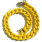 Chunky Long Chain Necklace, Yellow Acrylic Large link, gift, Boho Fashion Women Jewelry 