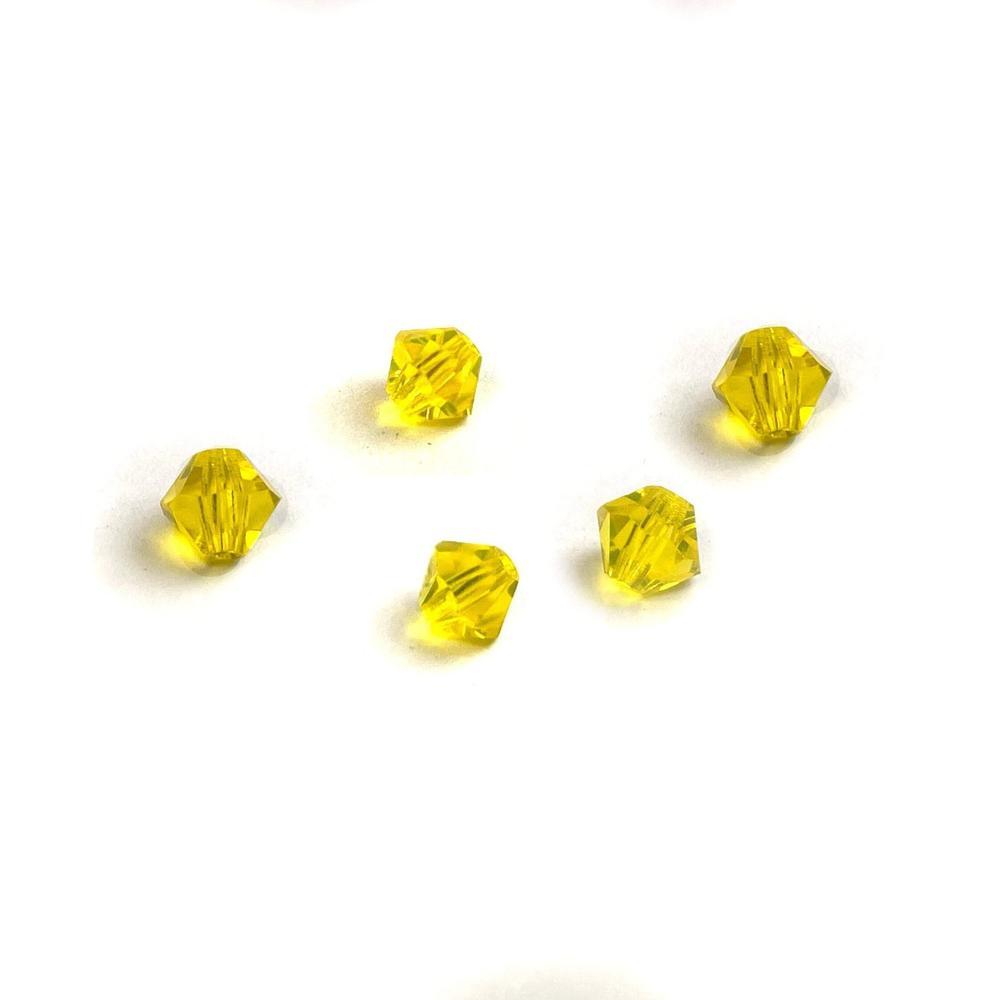 Citrine Yellow Crystal Faceted Bicone beads, 3mm 4mm Acrylic Faceted Bicone beads, 100pcs,  for jewerly making and beading 