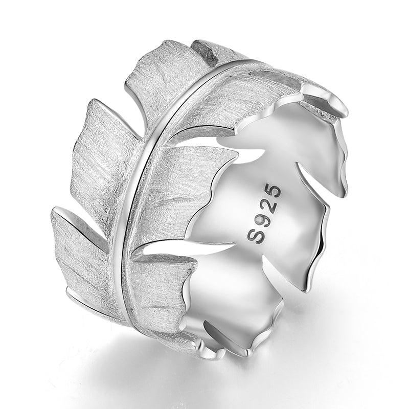 Classic Feather Ring, 925 Sterling Silver 