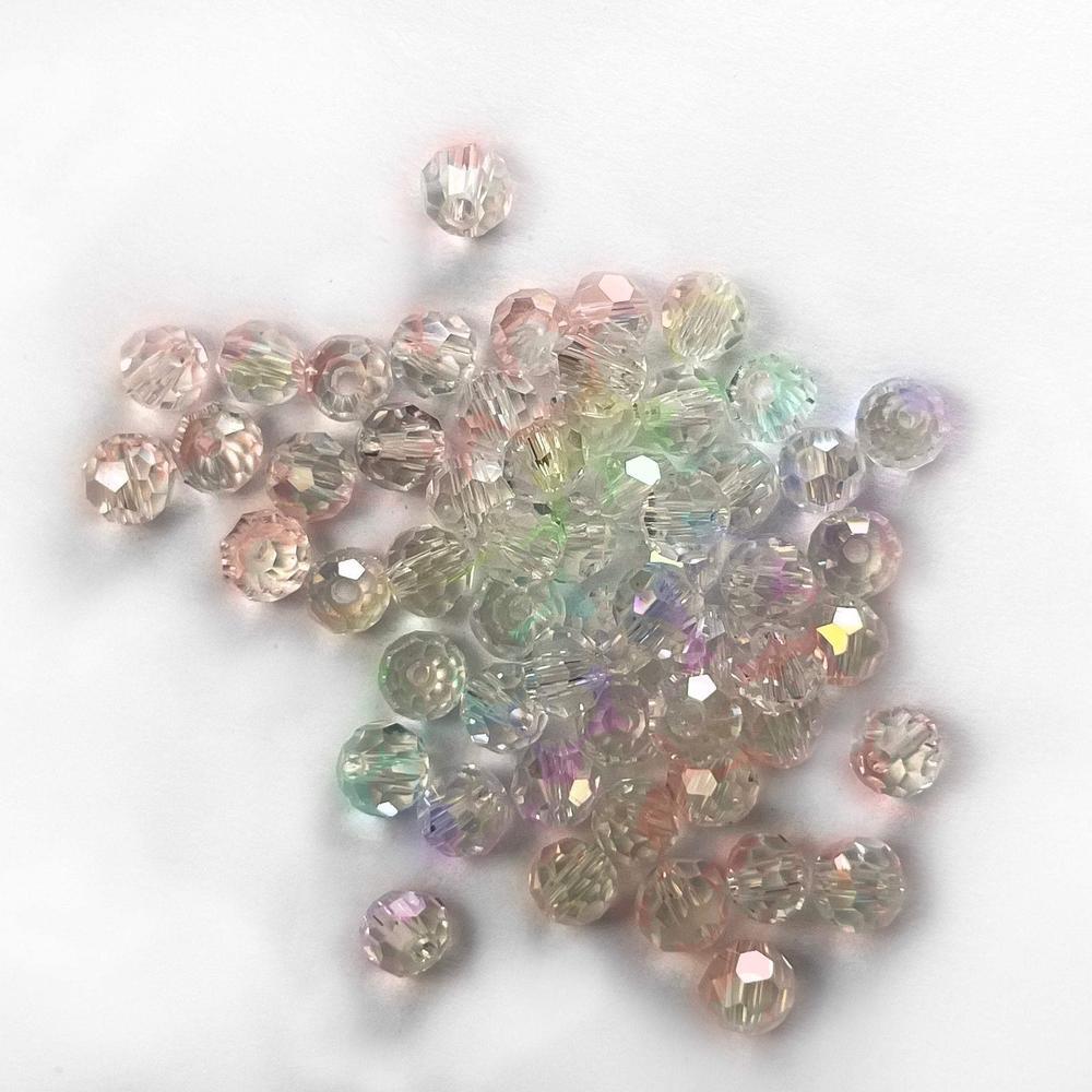 Clear AB Czech Crystal 4mm Faceted Round Loose Beads, 100 pcs For Bracelet Necklace Jewelry Making 