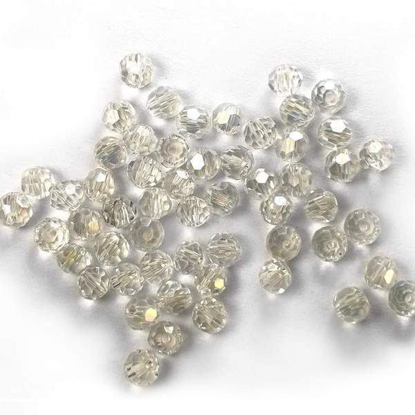 Clear Czech Crystal 4mm Faceted Round Loose Beads, 100 pcs For Bracelet Necklace Jewelry Making 