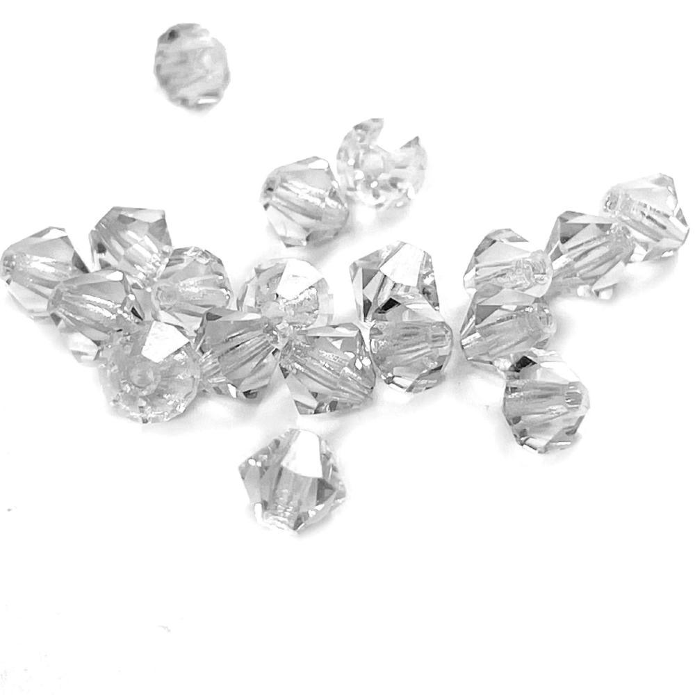 Clear Czech Crystal Faceted Bicone beads, 3mm 4mm 5mm Acrylic Faceted Bicone beads, 100pcs,  for jewerly making and beading 