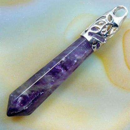 Crystal Purple Amethyst Healing Pendant Bead, 58mm 