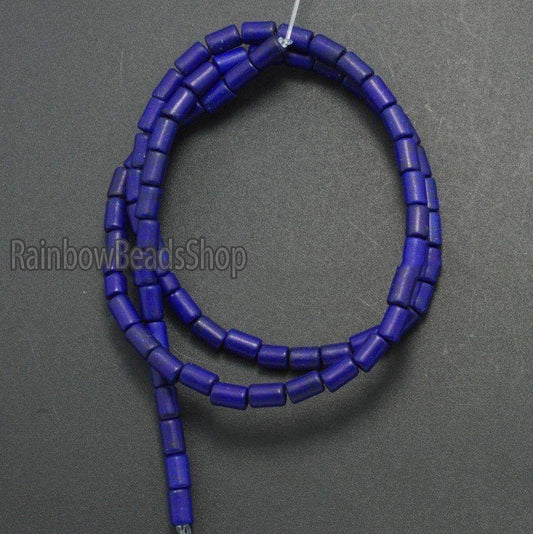 Dark Blue Howlite Tube beads, 3x5 4x6 4x13 6x8mm, 16'' strand 