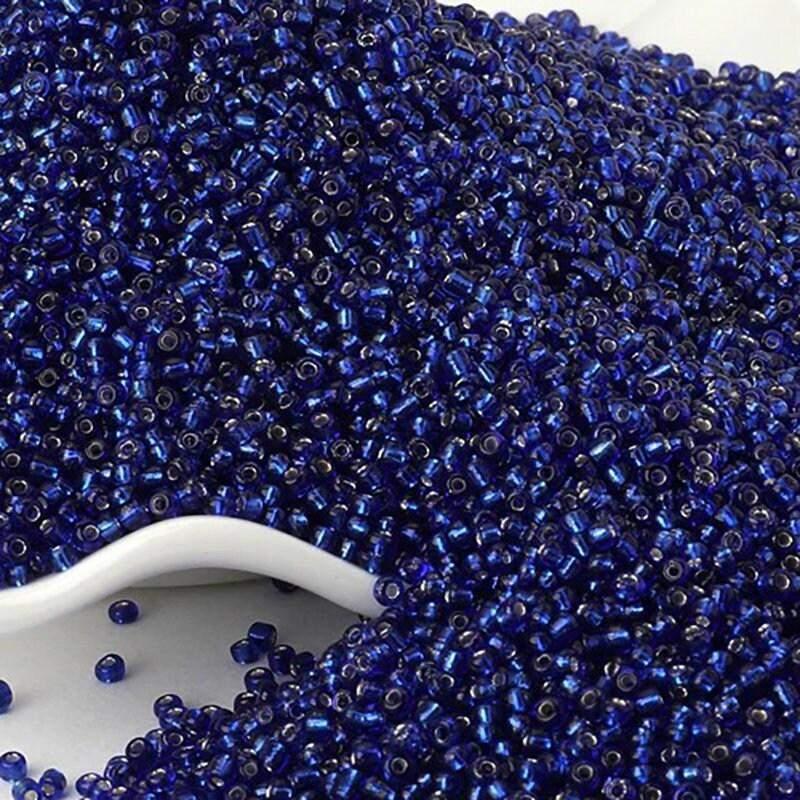 Dark Blue Lined Tiny Miyuki Delica seed beads, 2mm 12/0  japanese preciosa rocaille beads round small glass, 1000pcs 