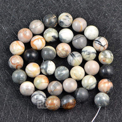 Dark Picasso Jasper beads, 4-12mm Round stone, 15.5 Strand 