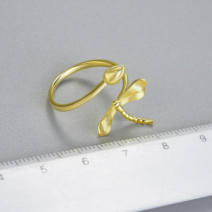 Dragonfly Lotus Bud Ring 