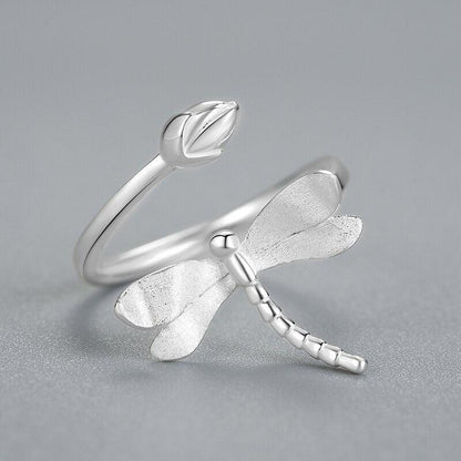 Dragonfly Lotus Bud Ring 