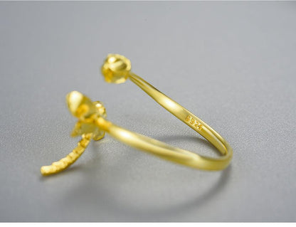 Dragonfly Lotus Bud Ring 