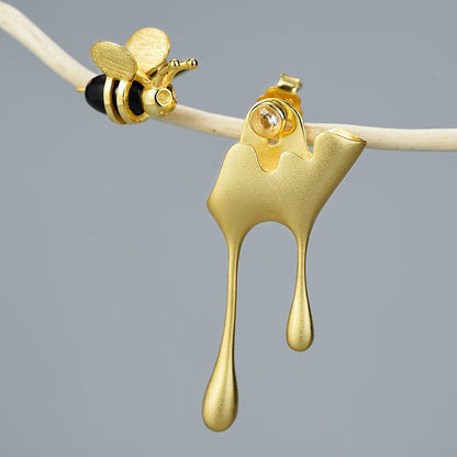 Dripping Honey & Bee Earring 