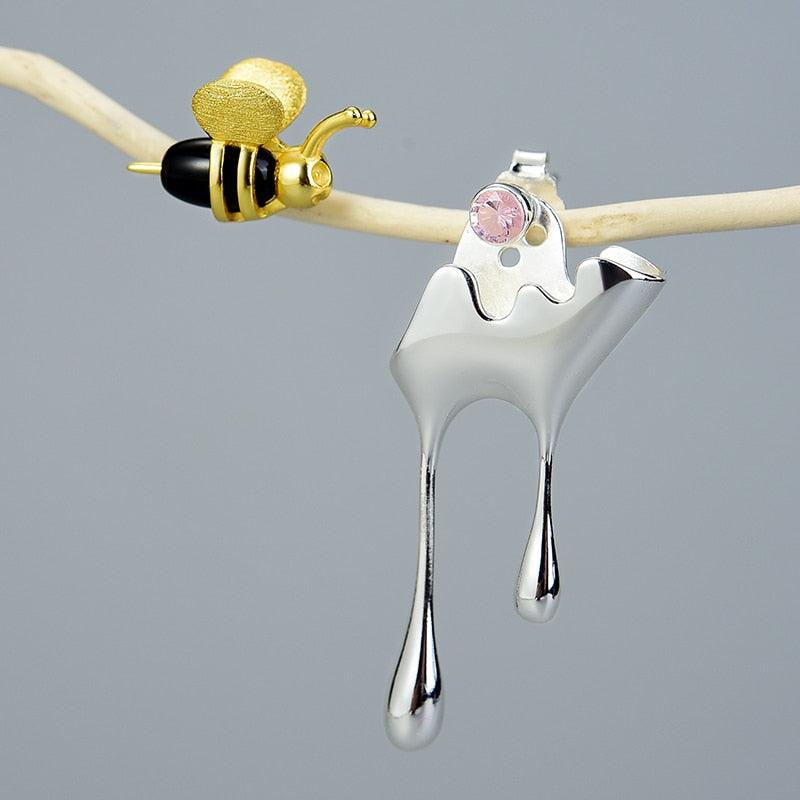 Dripping Honey & Bee Earring 