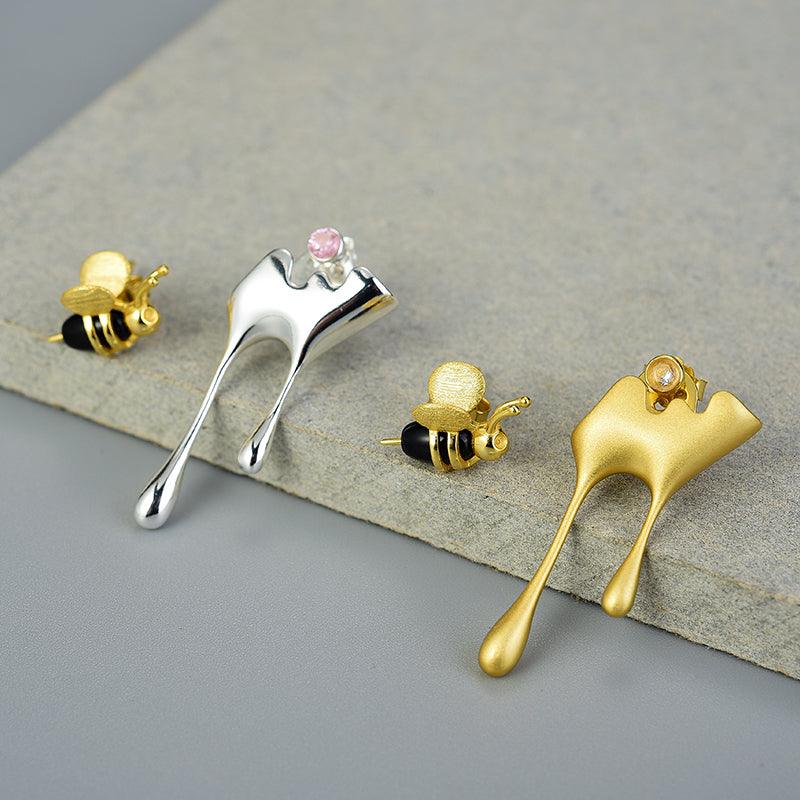 Dripping Honey & Bee Earring 