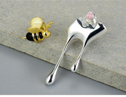 Dripping Honey & Bee Earring 