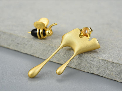 Dripping Honey & Bee Earring 