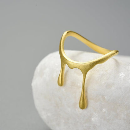 Drop Honey Rings, 18K Gold 