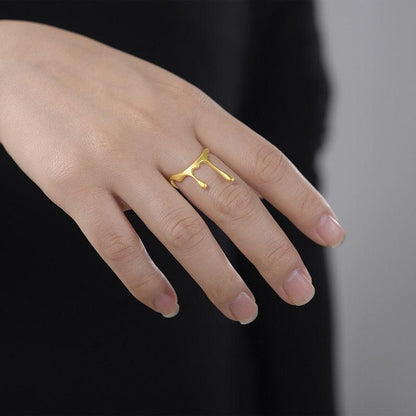 Drop Honey Rings, 18K Gold 