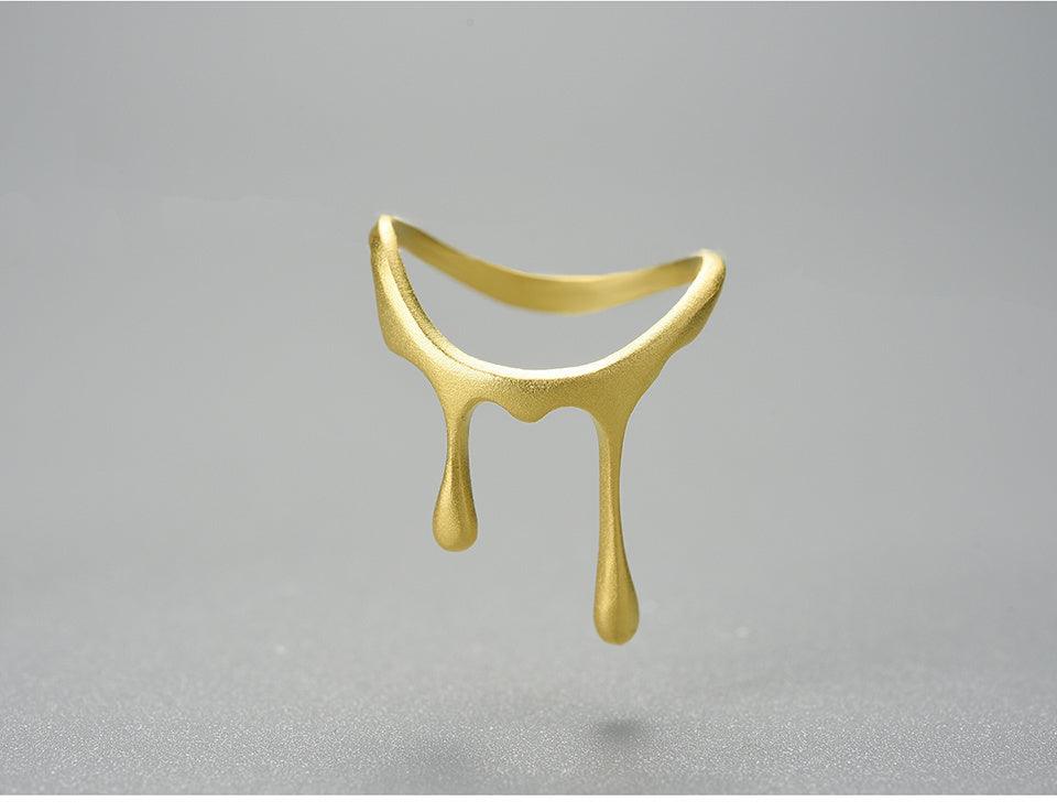 Drop Honey Rings, 18K Gold 