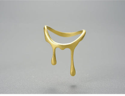 Drop Honey Rings, 18K Gold 