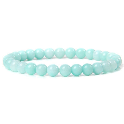 Blue amazonite gemstone stretch bracelet, 4-12mm