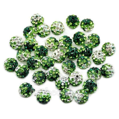 Emerald Clear Crystal Rhinestone Round Beads, 6mm 8mm 8mm 10mm 12mm Pave Clay Disco Ball Bead Chunky Bubble Gum Beads, Gumball Acrylic Beads 