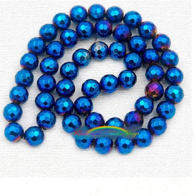 Faceted Blue Hematite Jewelry Beads, 3-10mm 15.5'' full strand 