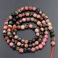 Faceted Natural Red Black Rhodonite Beads, 4mm 6mm 8mm 10mm Round Red Black Rhodonite Beads, Spacer Gemstone beads, Jewelry Rhodonite beads 