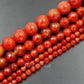 Faceted Red Agate Carnelian Stone Beads, 4-10mm Round 15.5'' strand 