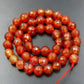 Faceted Red Agate Carnelian Stone Beads, 4-10mm Round 15.5'' strand 