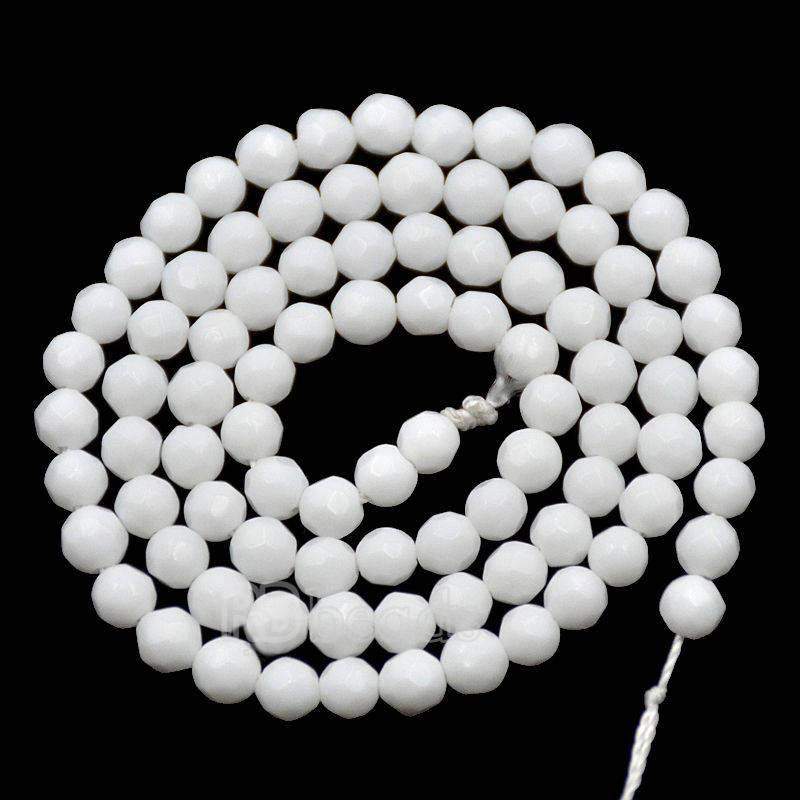 Faceted White Beads