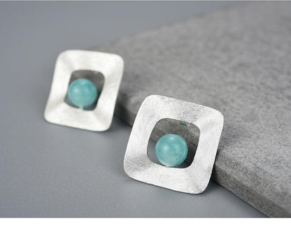 Freeform Square Stud Earring 