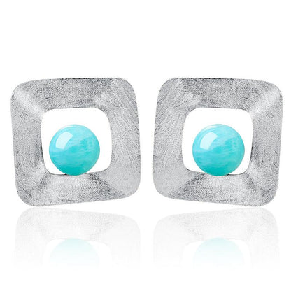 Freeform Square Stud Earring 