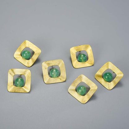 Freeform Square Stud Earring 