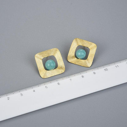 Freeform Square Stud Earring 