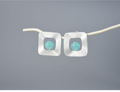 Freeform Square Stud Earring 