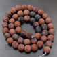 Frosted Matte Brown Flame Jasper Beads, 4-12mm, 15.5'' strand 