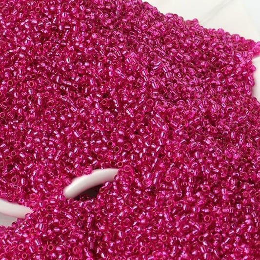 Fuchsia Lined Seed Beads Lined Tiny Miyuki Delica seed beads, 2mm 12/0 charlotte japanese preciosa rocaille beads round small glass, 1000pcs 