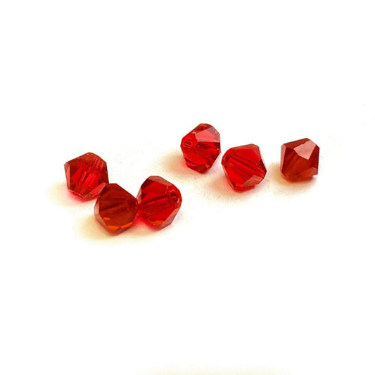 Garnet Red Crystal Faceted Bicone beads, 3mm 4mm Acrylic Faceted Bicone beads, 100pcs,  for jewerly making and beading 